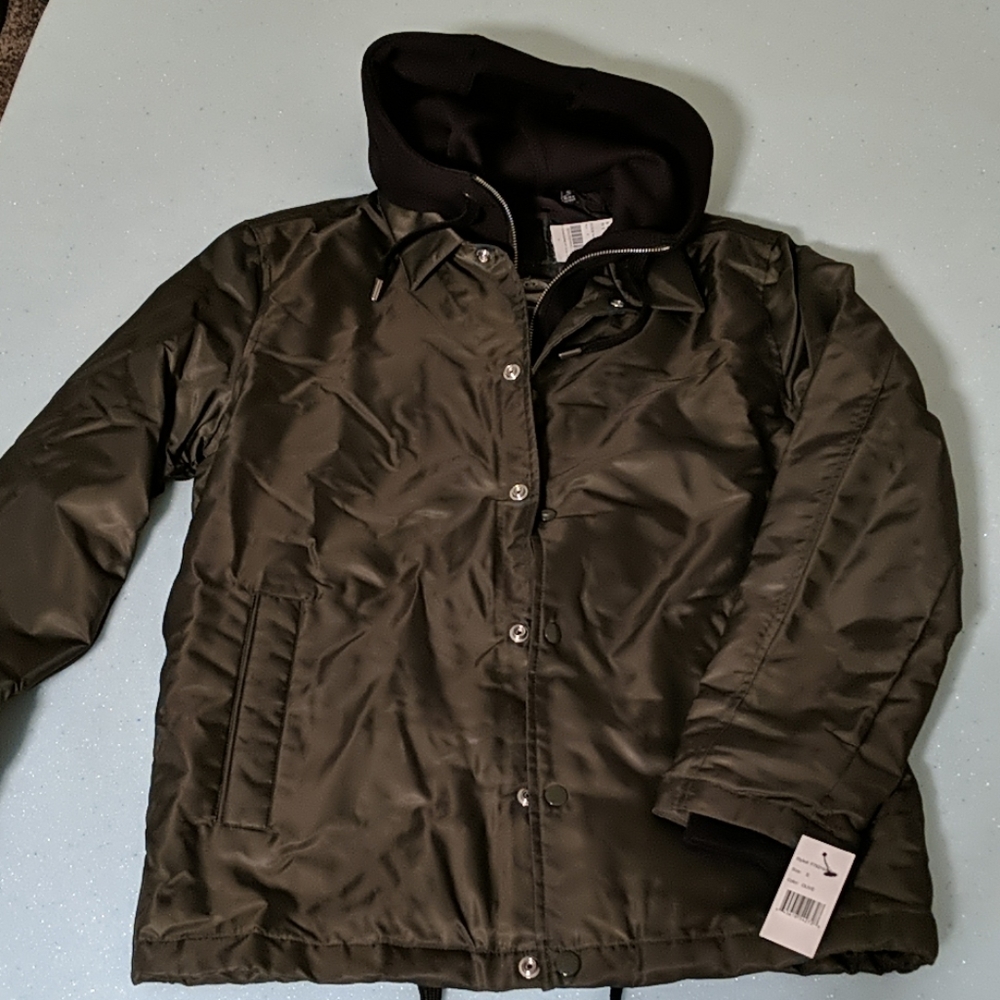 Barneys New York Hooded Coaches Jacket
